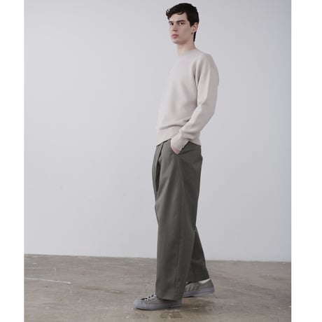 ☆  20SS / STUDIO NICHOLSON  /  "BEN" Peached Cotton Twill Volume Pleat Pant  (LEAD) ☆