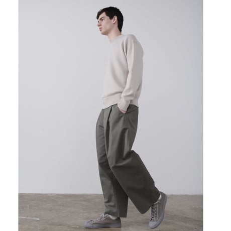 ☆  20SS / STUDIO NICHOLSON  /  "BEN" Peached Cotton Twill Volume Pleat Pant  (LEAD) ☆