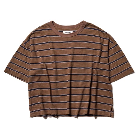 ★ SS26 / KLOKE / OBELISK FEEDER STRIPE TEE / OLIVE TAN STRIPE , Brown Black Lilac Stripe ★
