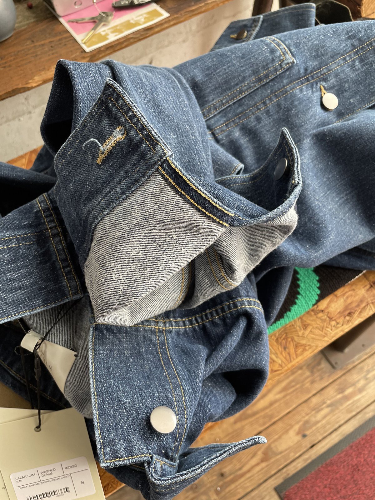 STUDIO NICHOLSON LAZAR BLEACHED DENIM