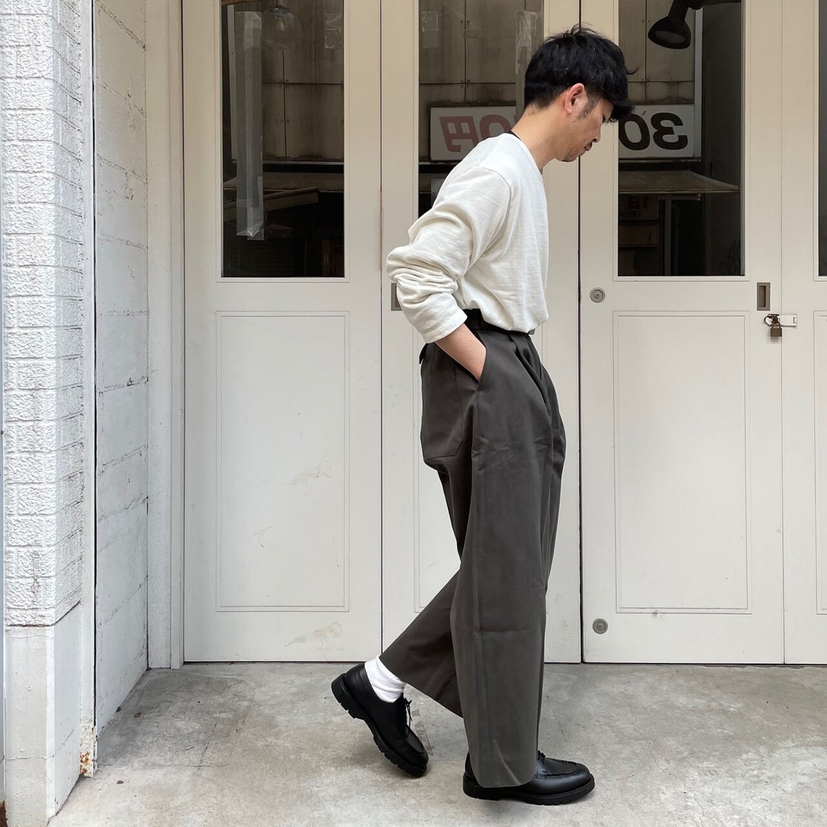 studio nicholson Peached Cotton Pants PEACHED COTTON TWILL VOLUME