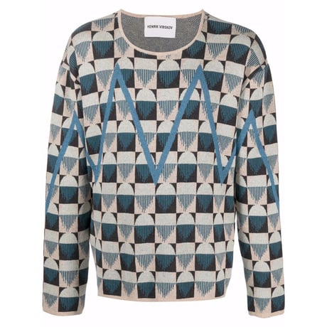 ★ SS21 NEW ! / HENRIK VIBSKOV - Zig Zag Roundneck (BLUE) ★