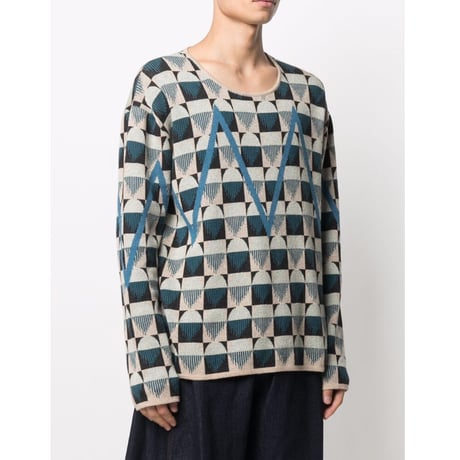 ★ SS21 NEW ! / HENRIK VIBSKOV - Zig Zag Roundneck (BLUE) ★