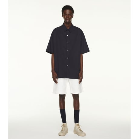 ☆  SS21 / STUDIO NICHOLSON  /  SORONO ／ POWDER COTTON OVERSIZED SHIRT (DK.NAVY) ☆