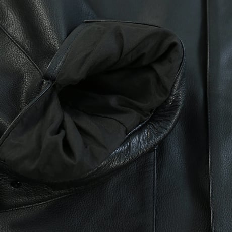 ★ tac:tac (タクタク) /  ASYMMETRY COLLAR LEATHER JACKET(BLACK)  ★ (送料無料)