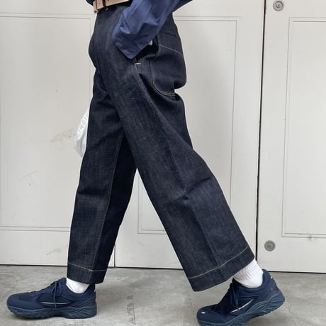 ☆  SS21 / STUDIO NICHOLSON  /  PYAD SUEDE-HEAD SLACK SELVEDGE DENIM PANTS (INDIGO) ☆