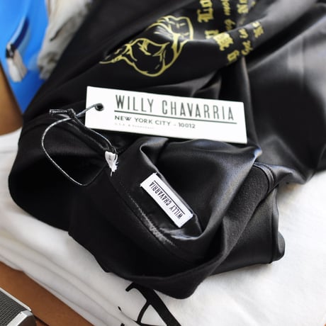 ☆  20SS / WILLY CHAVARRIA  /  SATIN TRACK JACKET (BLACK) ☆(送料無料)