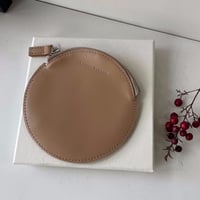 ☆  COSMIC WONDER  /  Leather circle coin case (BEIGE) ☆