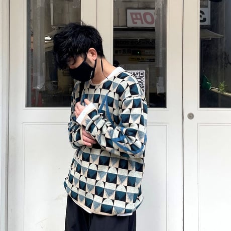 ★ SS21 NEW ! / HENRIK VIBSKOV - Zig Zag Roundneck (BLUE) ★