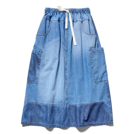 ★ SS26 / KLOKE / Aria Panel Skirt ( Dark/Mid Blue Fade) ★