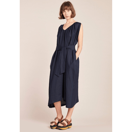 ★ KLOKE  / CRESCENT V-NECK DRESS ( INK / S ) ★