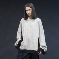 ★ AW20 / my beautiful landlet - knitting mix switching sweat (BLACK) ★