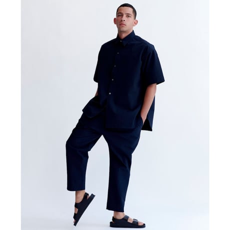 ☆  SS21 / STUDIO NICHOLSON  /  SORONO ／ POWDER COTTON OVERSIZED SHIRT (DK.NAVY) ☆