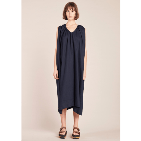 ★ KLOKE  / CRESCENT V-NECK DRESS ( INK / S ) ★