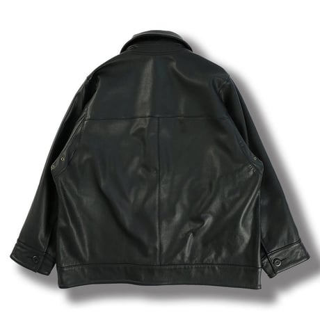 ★ tac:tac (タクタク) /  ASYMMETRY COLLAR LEATHER JACKET(BLACK)  ★ (送料無料)