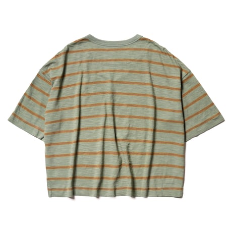 ★ SS26 / KLOKE / OBELISK FEEDER STRIPE TEE / OLIVE TAN STRIPE , Brown Black Lilac Stripe ★