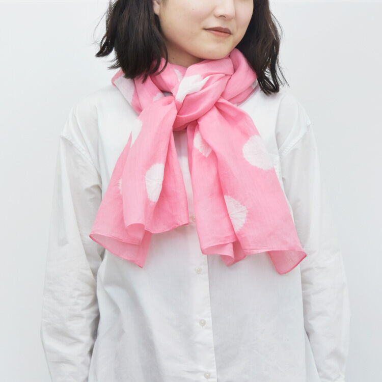 ストール　ショール　有松絞り　ブラック uricca マフラー ストール スカーフ レディース カシミア タッチ