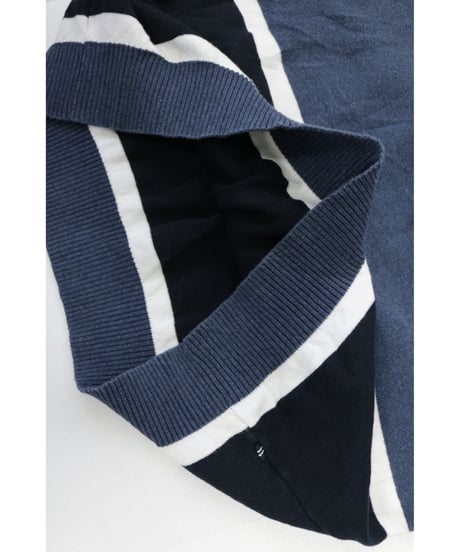 【古着】NAUTICA HALF ZIP SWEATER Black/Dark Blue/White Size M