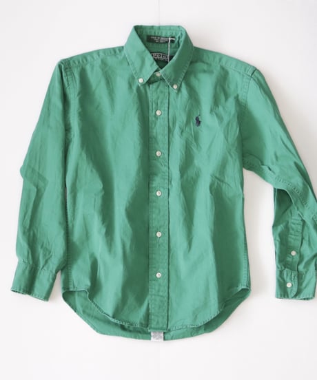 【古着】POLO RALPH LAUREN BD SHIRT Green Size Kids M
