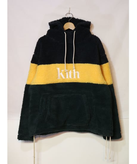 KITH SHERPA DOUBLE POCKET HOODIE SOLAR YELLOW Size L