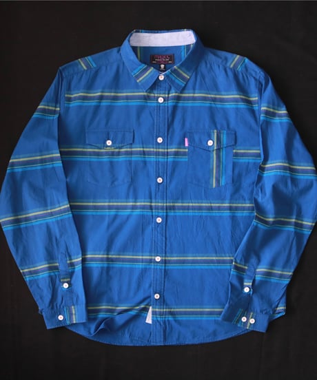 【古着】MNWKA Mishka Stripe BD Shirts Blue Size XXL