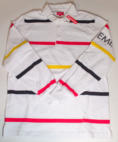 Supreme Striped Rugby White ラガーシャツ（ホワイト）