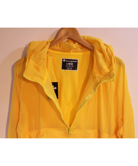 【古着】CHAMPION NYLON PULLOVER Yellow Size L