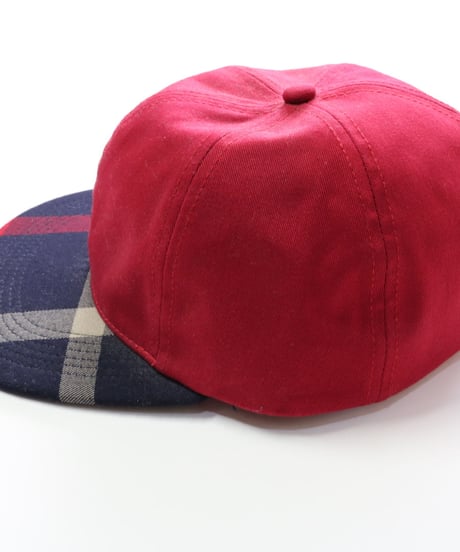 KITH CREST FLAT DAD HAT Navy/Red　キス　チェック　キャップ