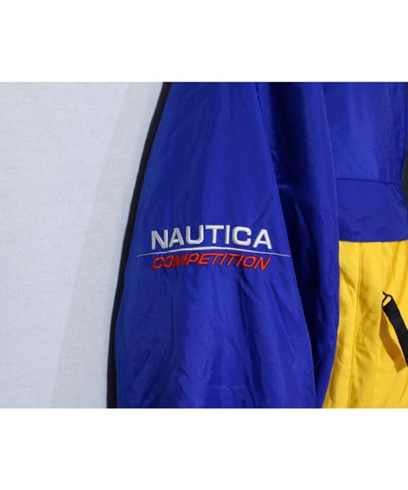 【古着】NAUTICA DOWN FLEECE REVERSIBLE JACKET Blue/Yellow/Grey Size XL