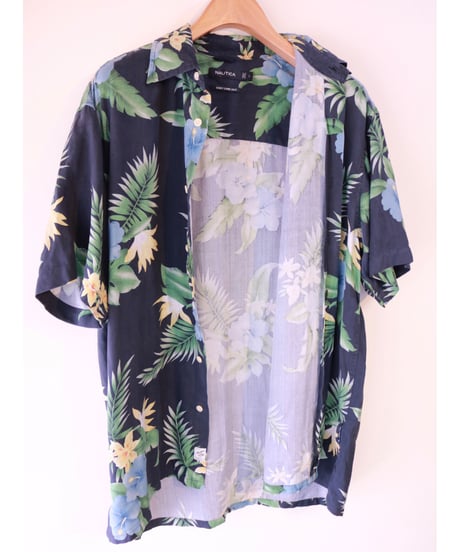 【古着】NAUTICA ALOHA SHIRT Navy Size L