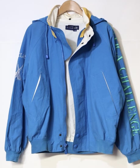 【古着】NAUTICA NYLON SAILING JACKET Blue/Yellow Size L