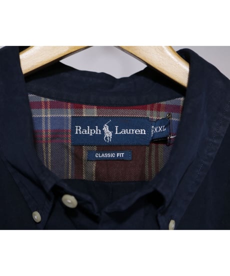 【古着】POLO RALPH LAUREN BD SHIRT Navy Size XXL