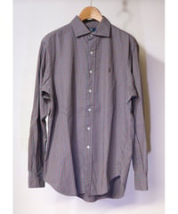 【古着】POLO  RALPH  LAUREN  L/S CHECK BUTTOM SHIRT Brown Size L