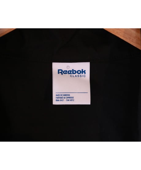 【古着】REEBOK HIGH NECK PULLOVER JACKET Black/White Size XS