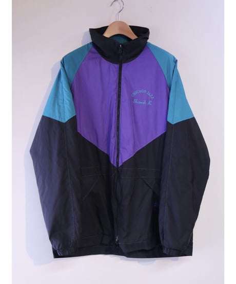 【古着】JAMMIN QUILTED NYLON JACKET  Purple/Green/Black Size L