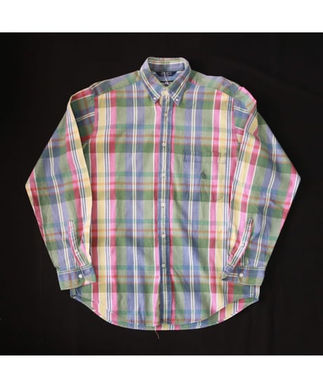 【古着】NAUTICA MADRAS CHECK BD SHIRTS Yellow/Green/Blue/Pink