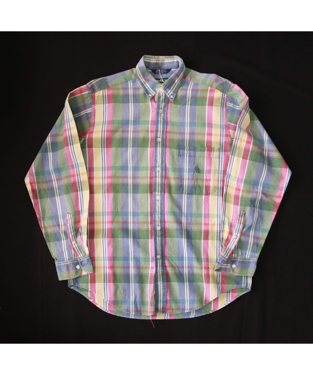 古着】NAUTICA MADRAS CHECK BD SHIRTS Yellow/Green...