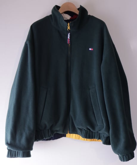 【古着】TOMMY HILFIGER REVERSIBLE JACKET Yellow/Navy/Green Size XL