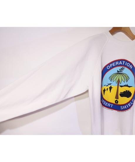 【古着】HANES PRINTED SWEAT White Size L