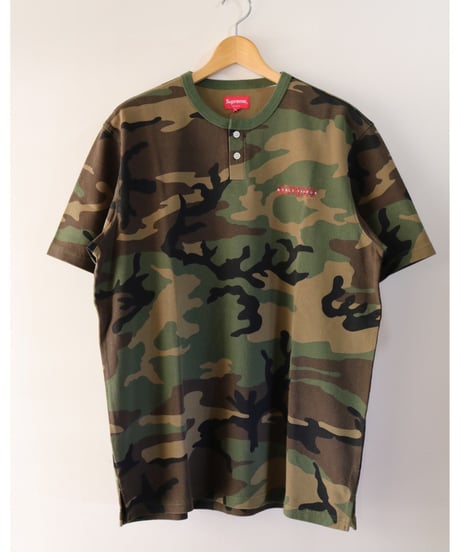 Supreme FW18KN65 Pique S/S Henley M Main Woodland Camo L size