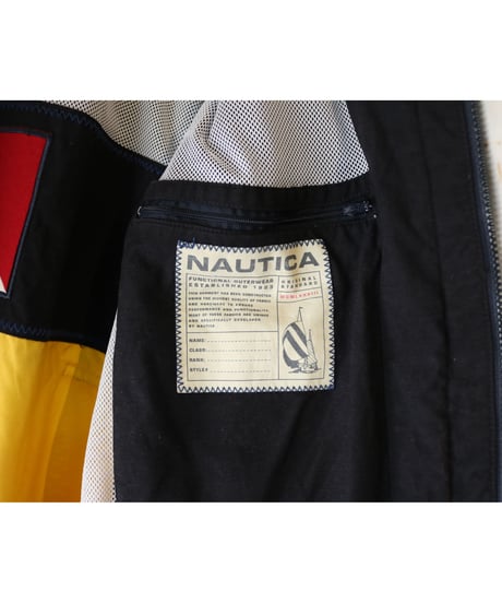 【古着】NAUTICA NYLON JACKET Black/Yellow Size XL