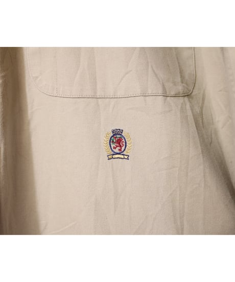 【古着】TOMMY HILFIGER BD SHIRT Beige Size M
