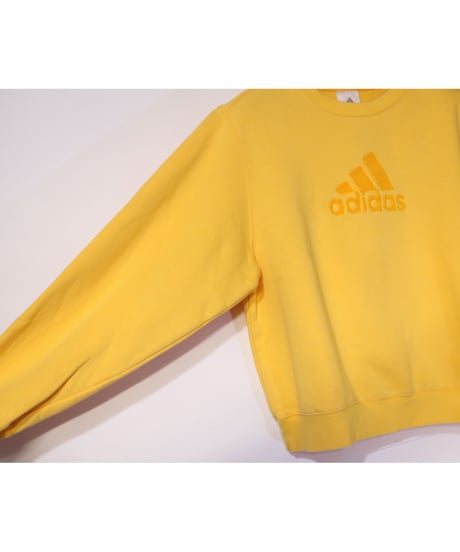 【古着】ADIDAS PERFORMANCE LOGO SWEATER Yellow Size Kids L