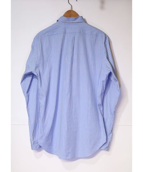 【古着】RALPH LAUREN L/S BUTTON DOWN SHIRT Stripe Blue/White Size 16inch (Japan L-XL)