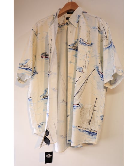 【古着】NAUTICA YACHT SS SHIRT White Size L