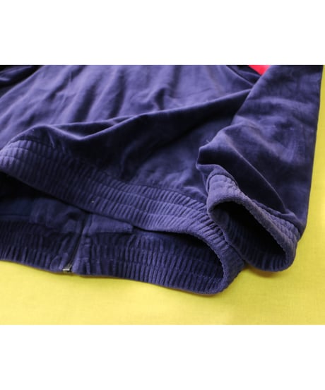 【古着】FILA VELOUR TRACK JACKET Navy/Red/White Size M