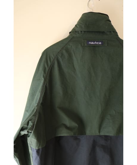 【古着】NAUTICA NYLON JACKET Green/Navy Size L