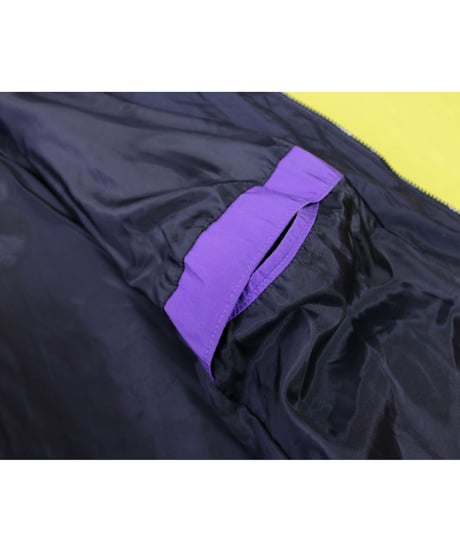【古着】JAMMIN QUILTED NYLON JACKET  Purple/Green/Black Size L
