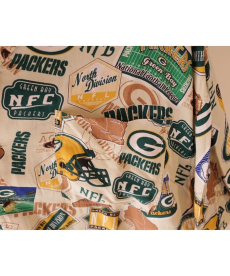 【古着】NFL PACKERS ALOHA SHIRT Beige Size XL