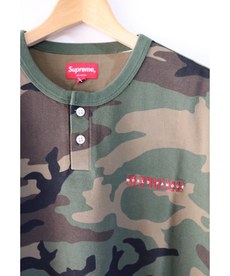 Supreme FW18KN65 Pique S/S Henley M Main Woodland Camo L size